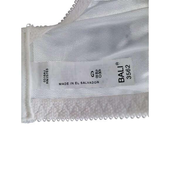 Bali Satin Tracings Bra 36G White Full Figure Minimizer Underwire - Picture 5 of 6